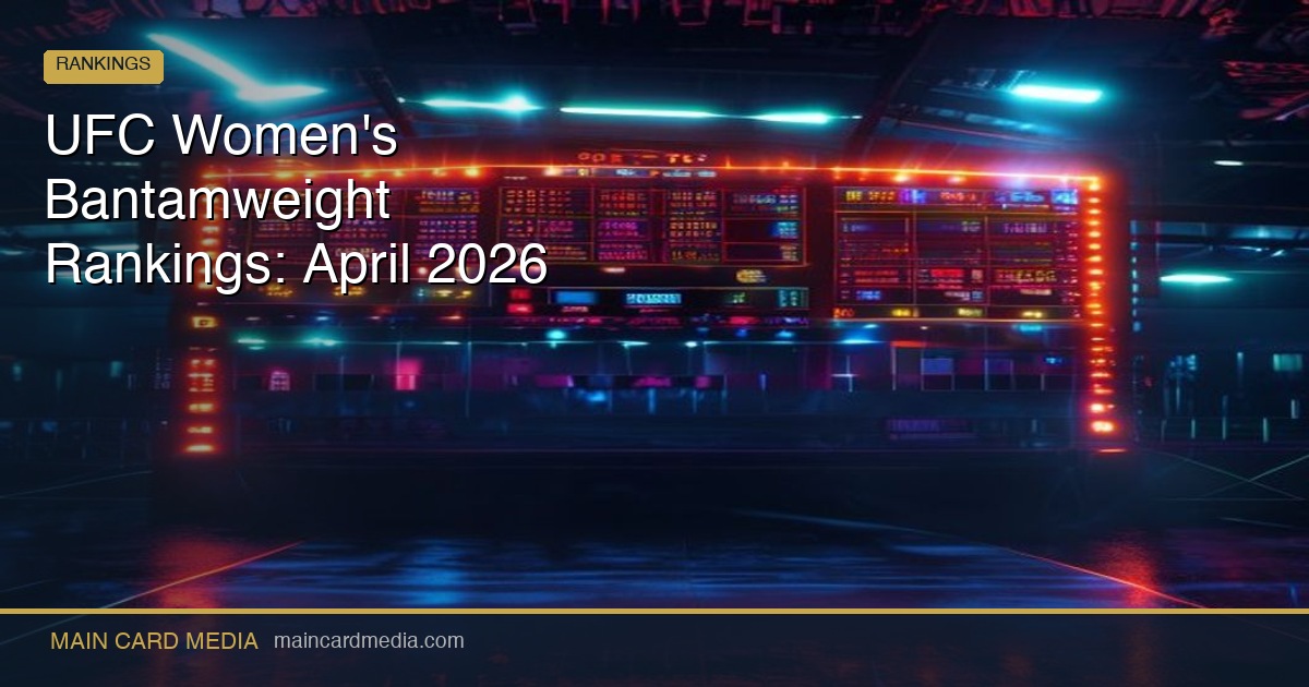 UFC Women’s Bantamweight Rankings: April 2026