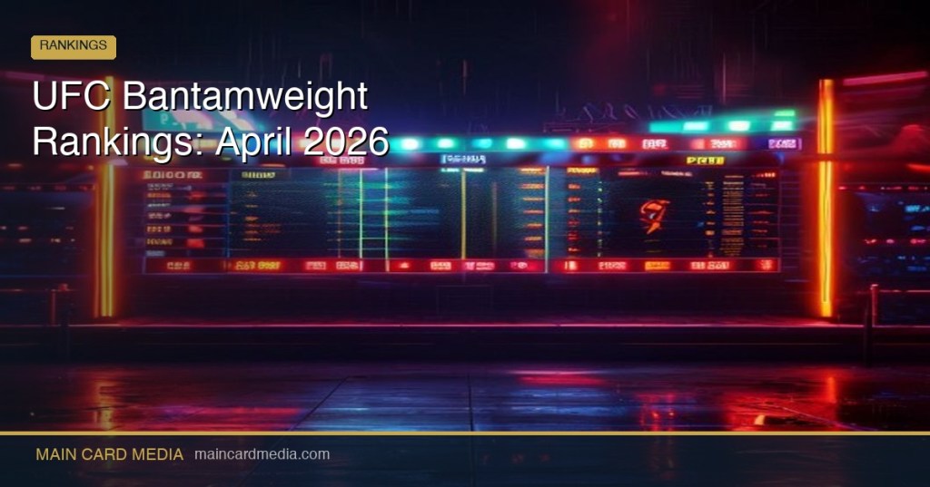 UFC Bantamweight Rankings: April&nbsp;2026