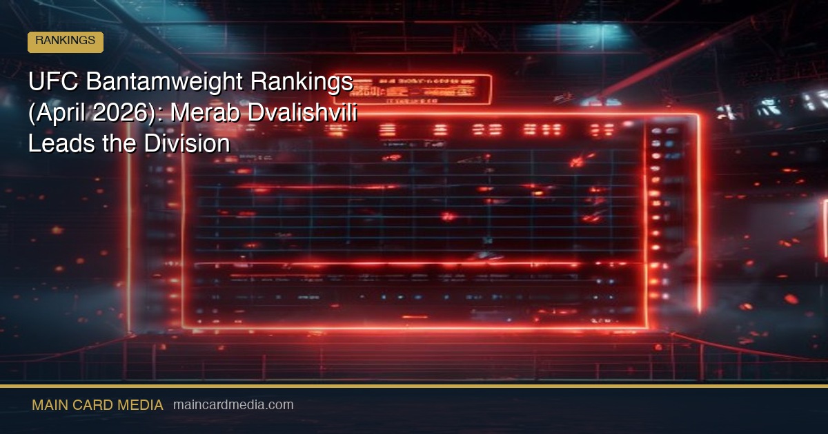UFC Bantamweight Rankings (April 2026): Merab Dvalishvili Leads the Division