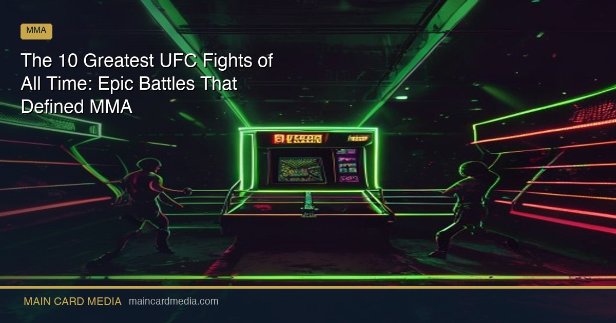 The 10 Greatest UFC Fights of All Time: Epic Battles That Defined MMA