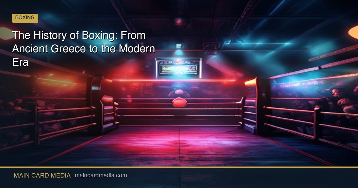 The History of Boxing: From Ancient Greece to the Modern Era