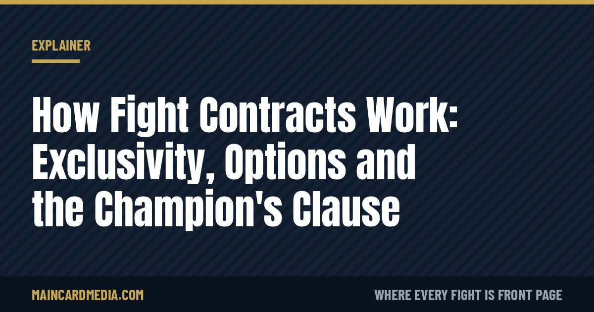 How Fight Contracts Work: Exclusivity, Options and the Champion’s Clause