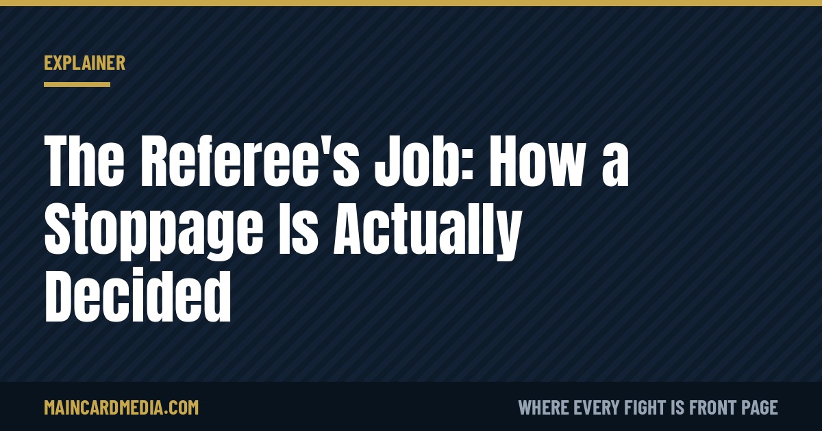 The Referee’s Job: How a Stoppage Is Actually Decided