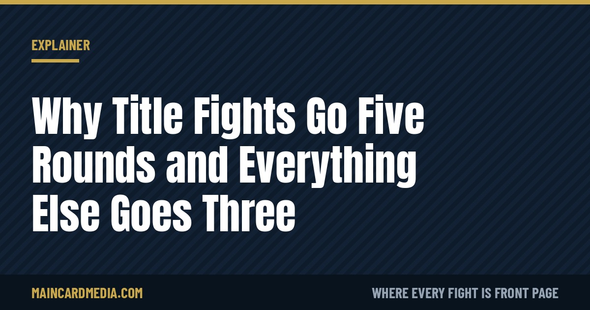 Why Title Fights Go Five Rounds and Everything Else Goes Three